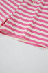 Rose Stripe Crew Neck T Shirt and Drawstring Shorts Set